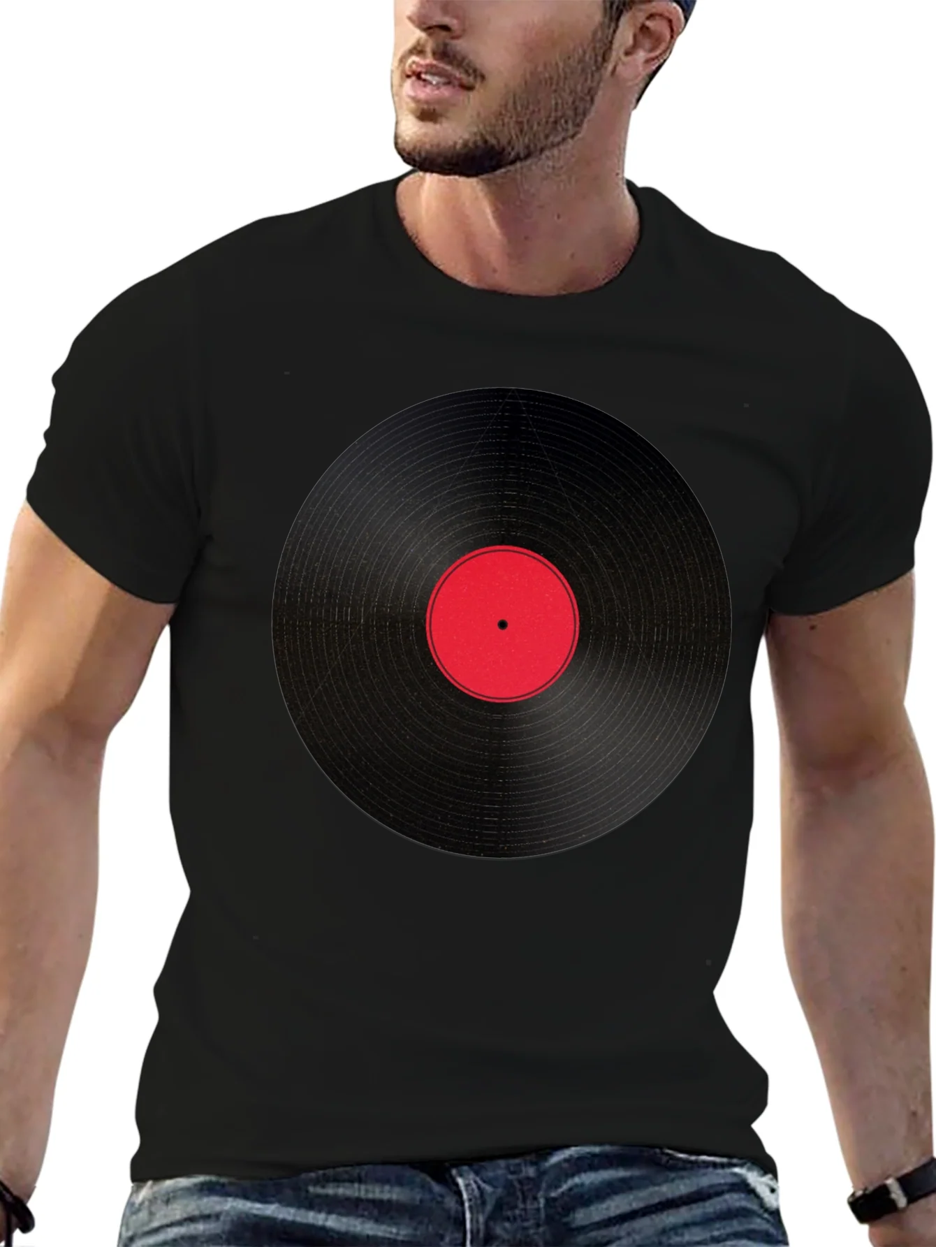 Vinyl Record Graphic Tee - Classic Black