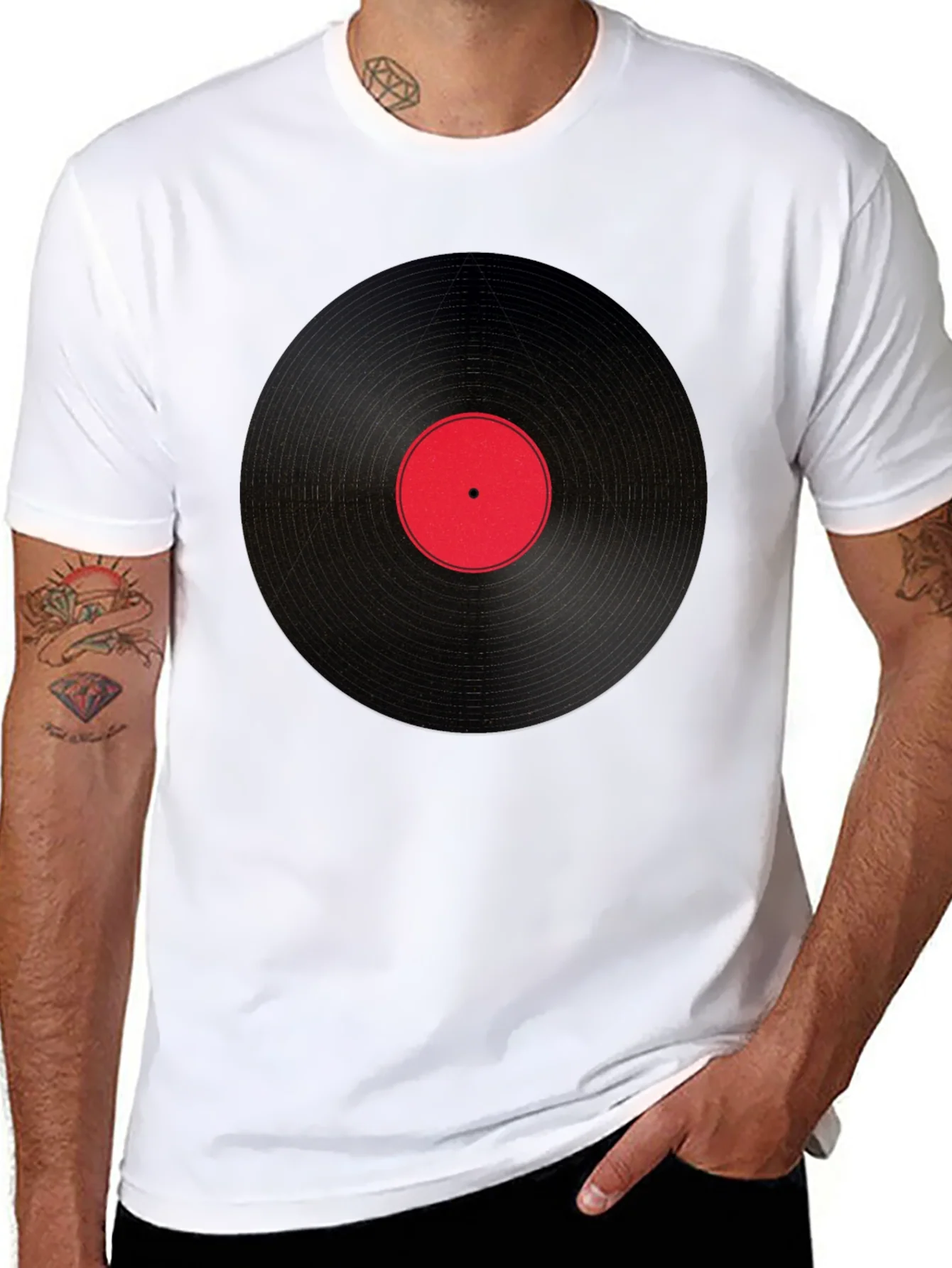 Vinyl Record Graphic Tee - Classic Black