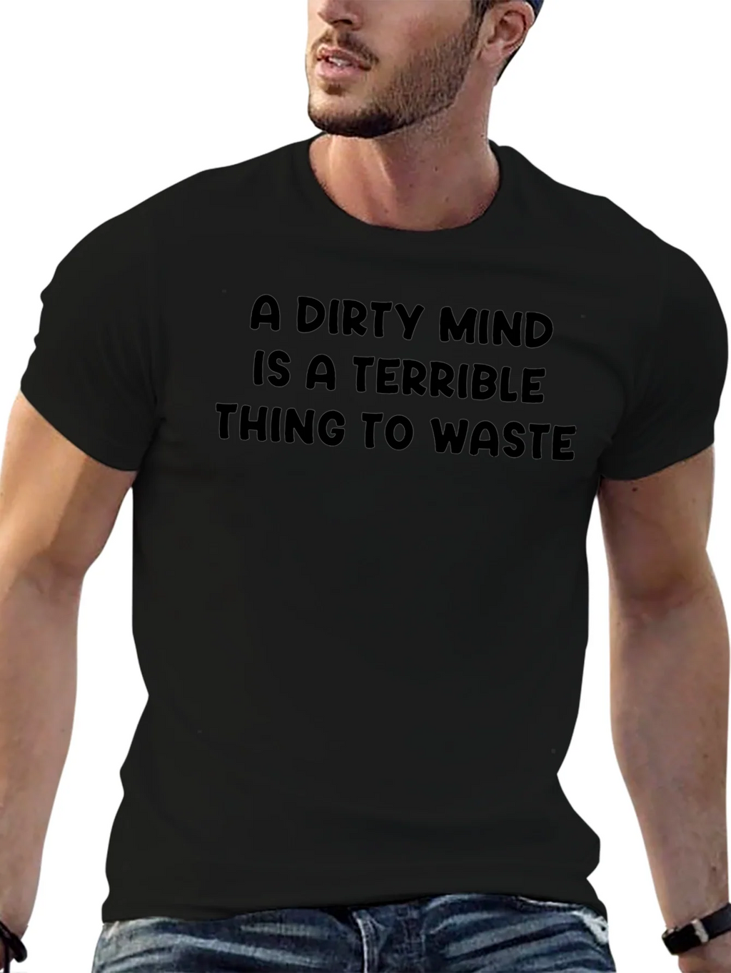 Dirty Mind Mens Black Graphic Tee