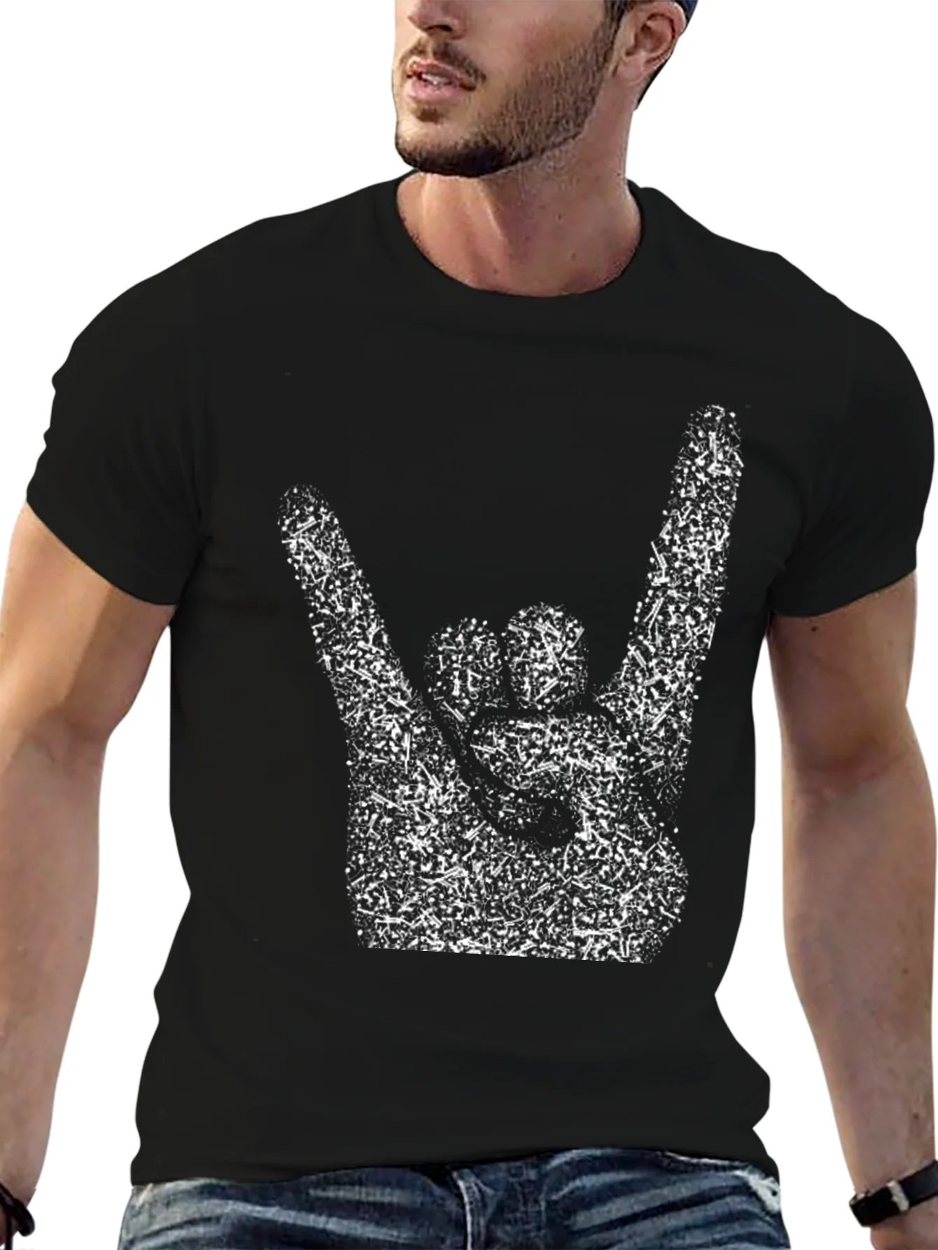 Rock On! Graphic Tee - Cool Musician Hand Sign T-Shirt