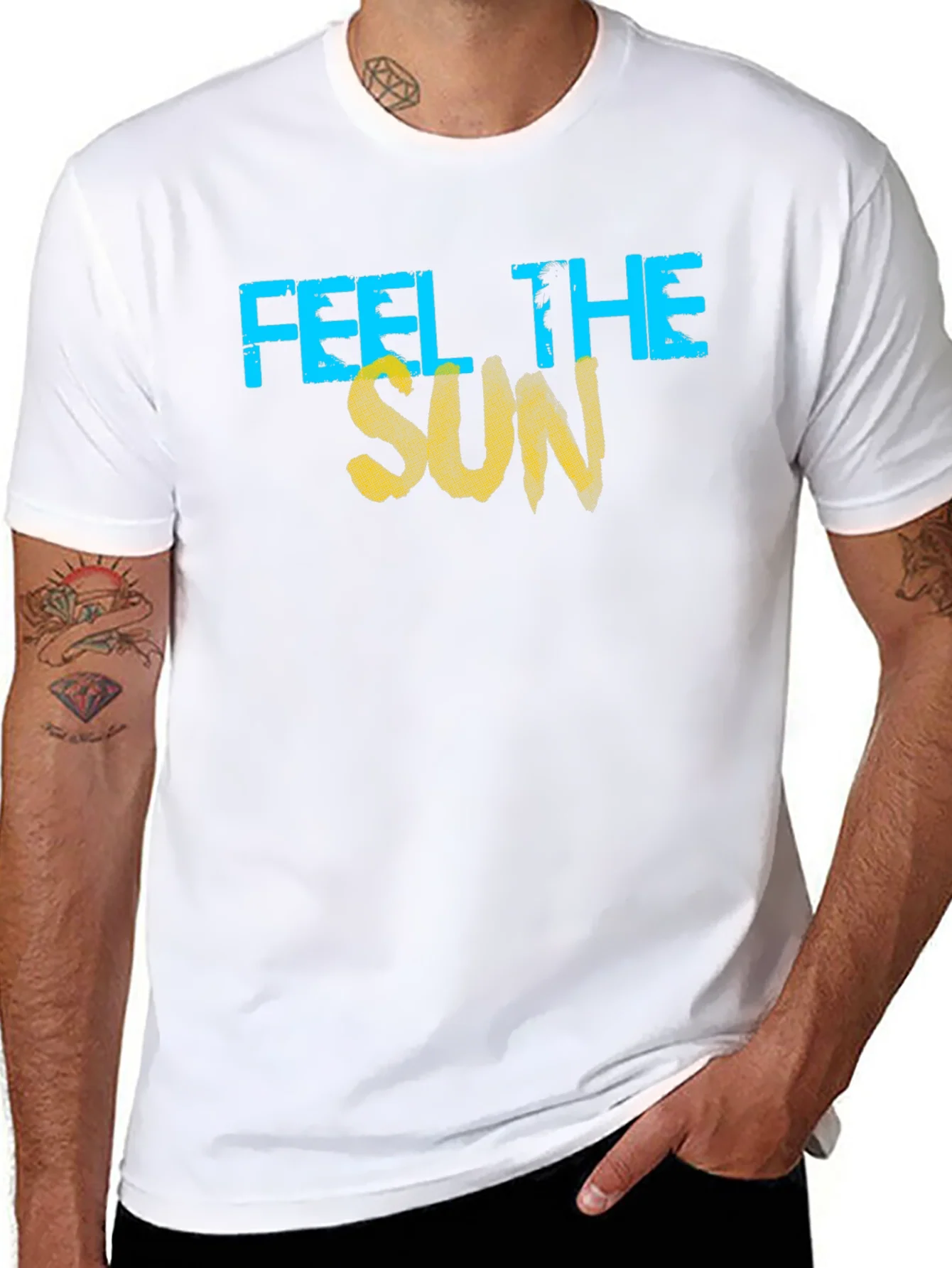 Feel The Sun T-Shirt - Graphic Tee - Black Cotton