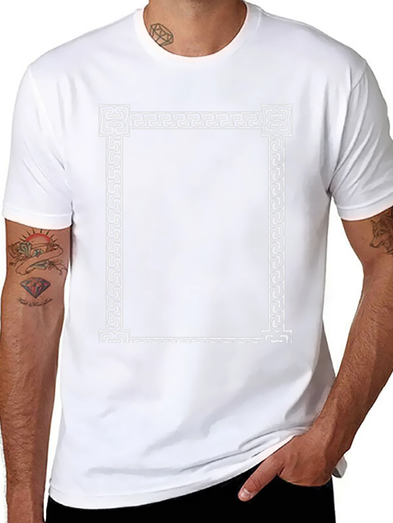 Greek Key Border Black T-Shirt