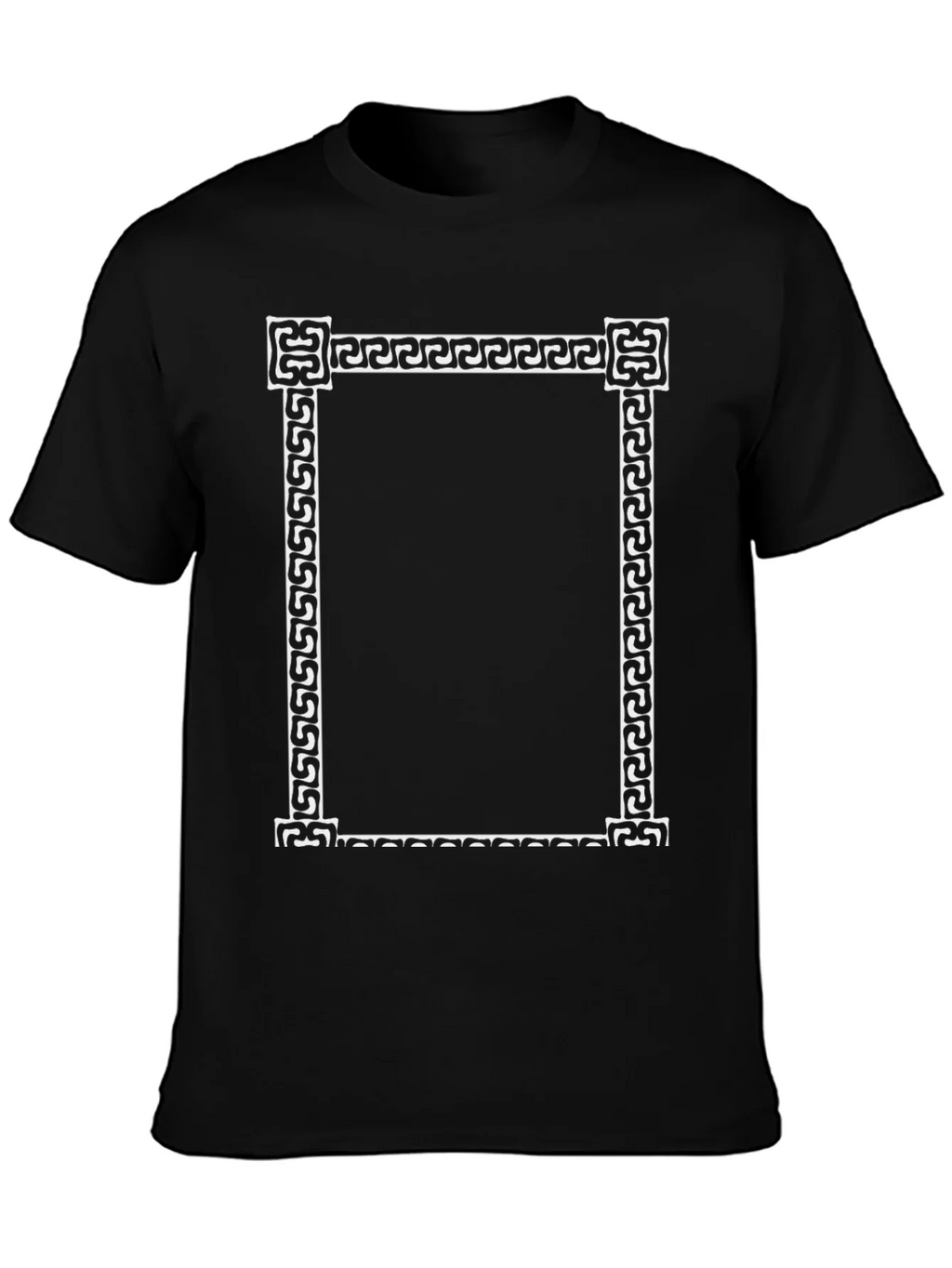 Greek Key Border Black T-Shirt