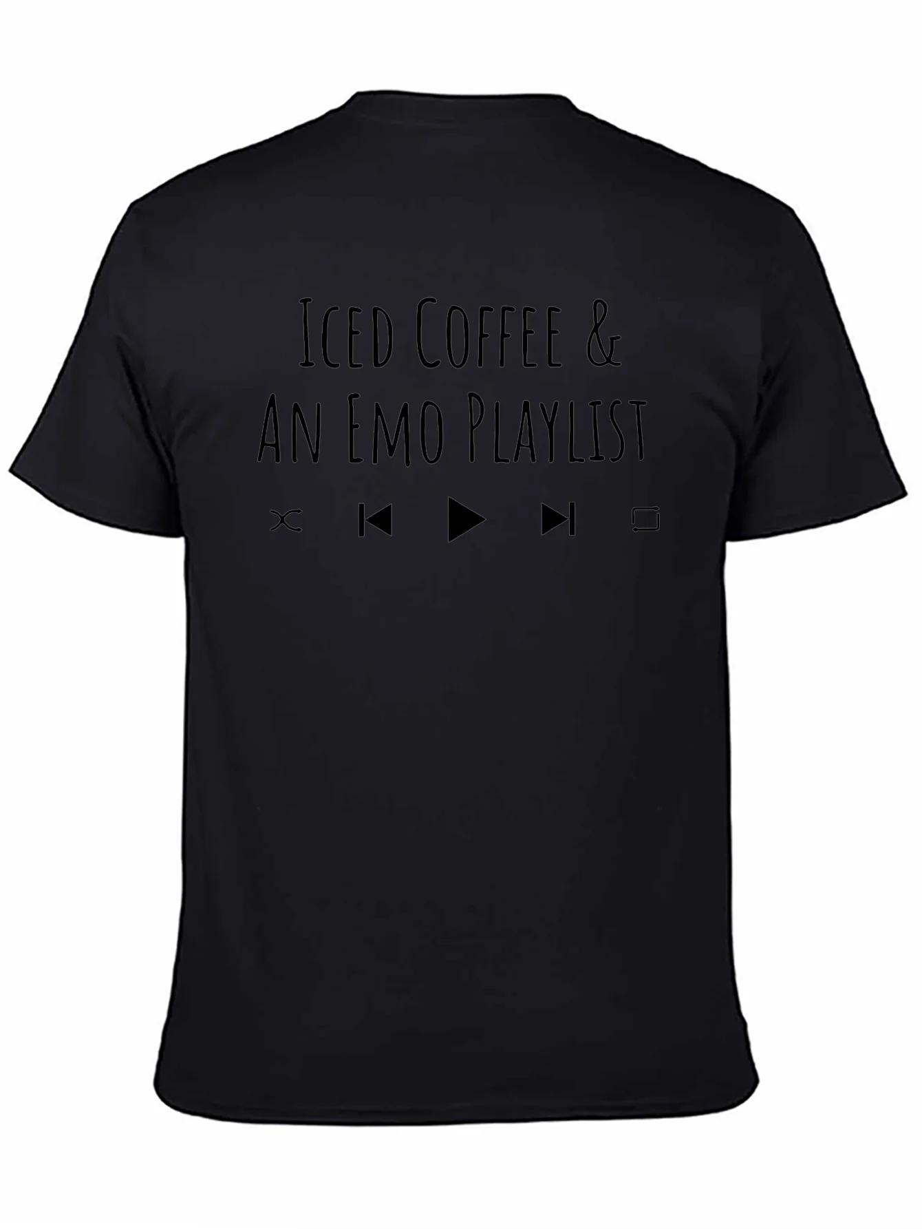 Iced Coffee & Emo Playlist Black T-Shirt