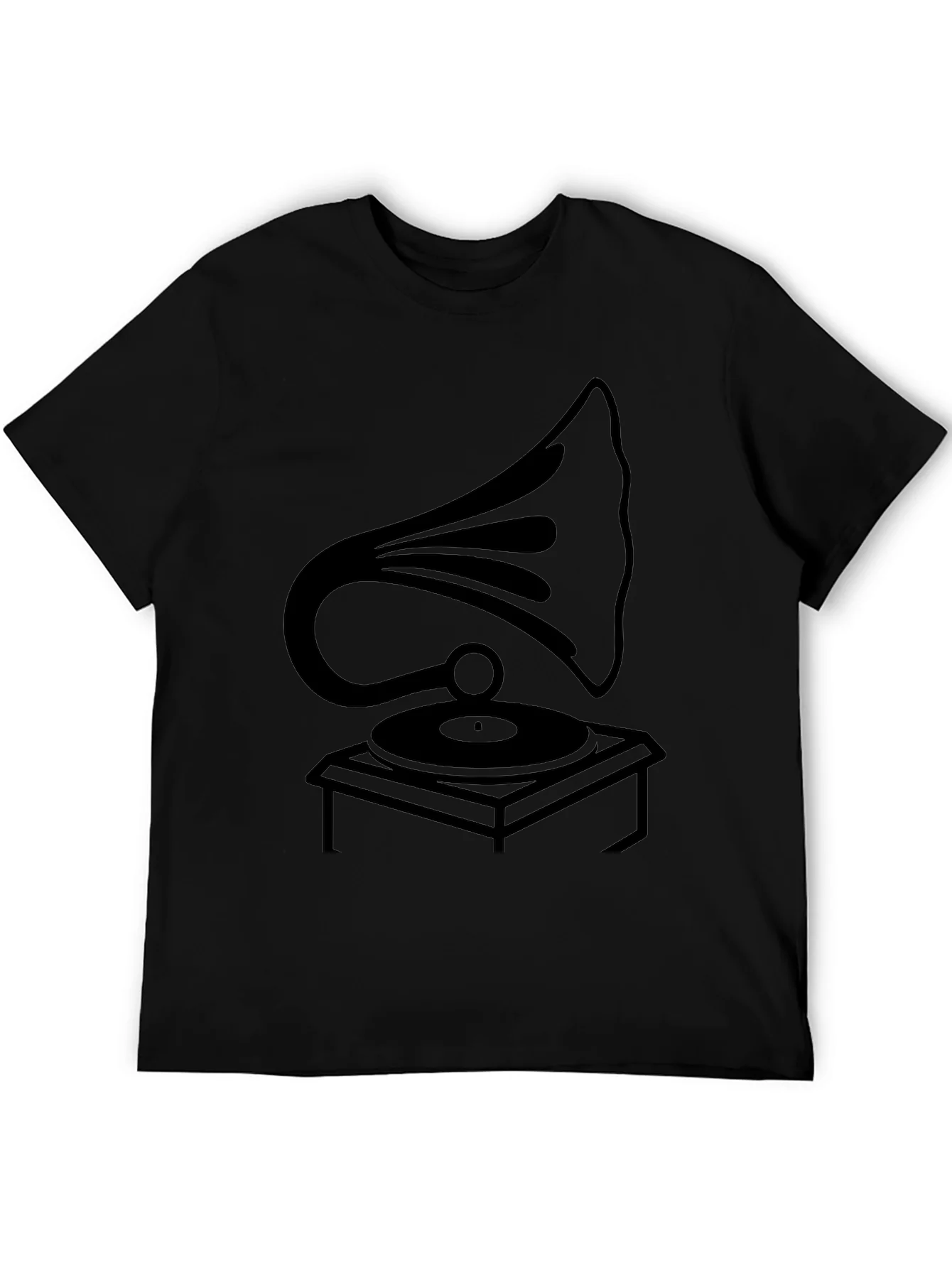 Vintage Gramophone Graphic Tee - Classic Music Style