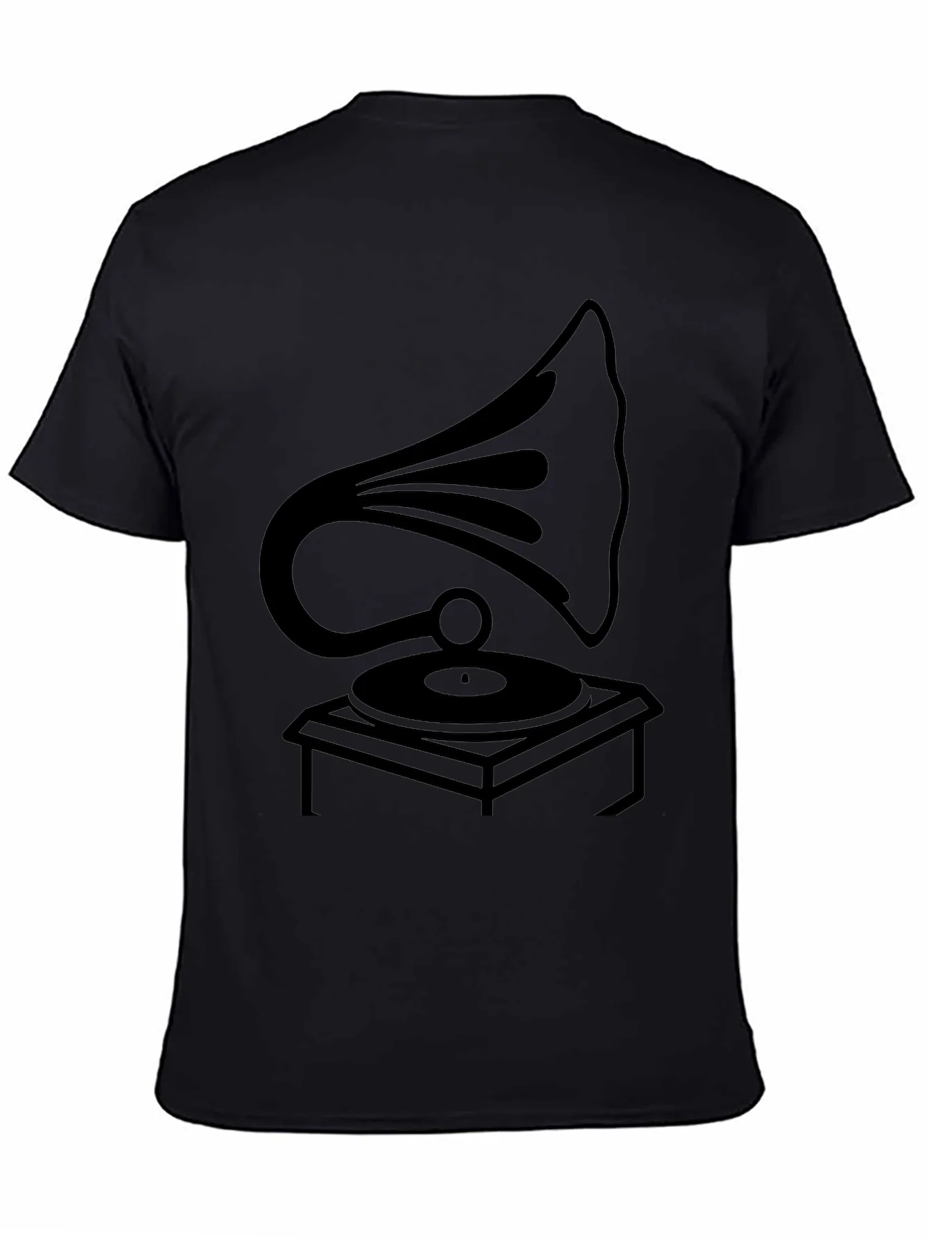 Vintage Gramophone Graphic Tee - Classic Music Style