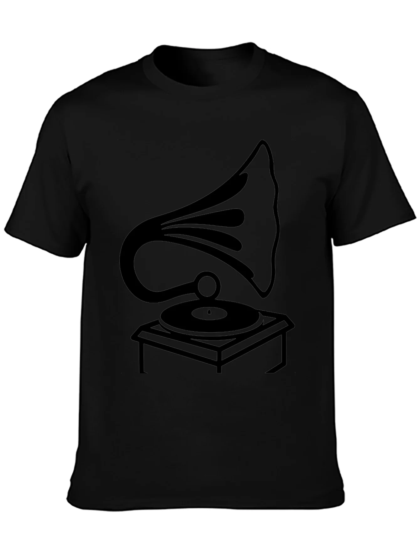 Vintage Gramophone Graphic Tee - Classic Music Style