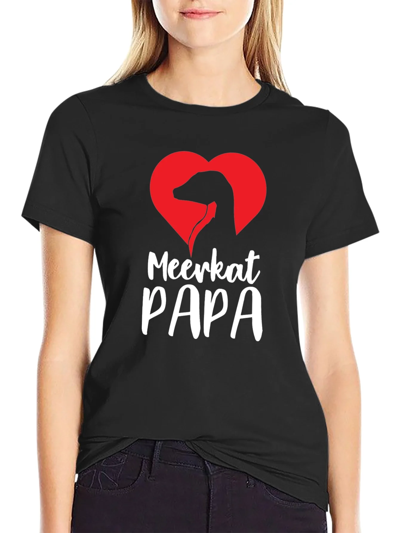 Meerkat Papa Heart Graphic Tee - Perfect Gift for Dad!