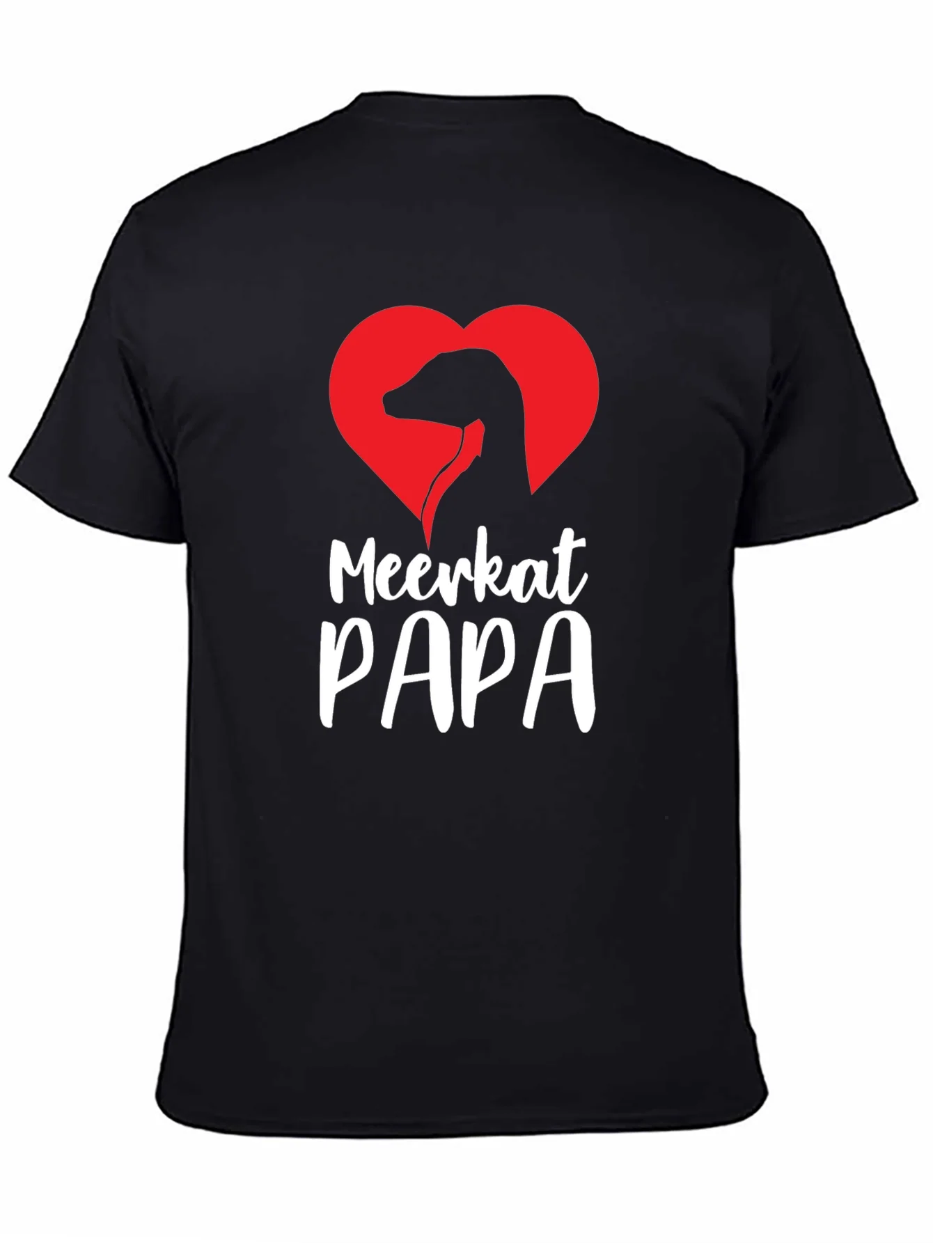 Meerkat Papa Heart Graphic Tee - Perfect Gift for Dad!
