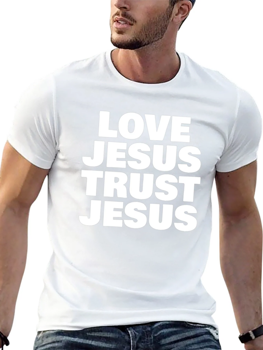 Love Jesus Trust Jesus Black T-Shirt