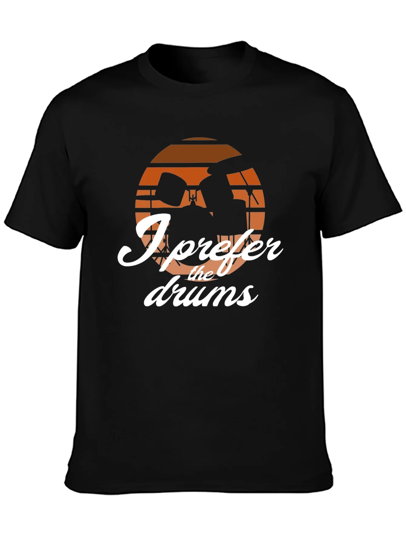 I Prefer The Drums Black T-Shirt - Music Lover Tee