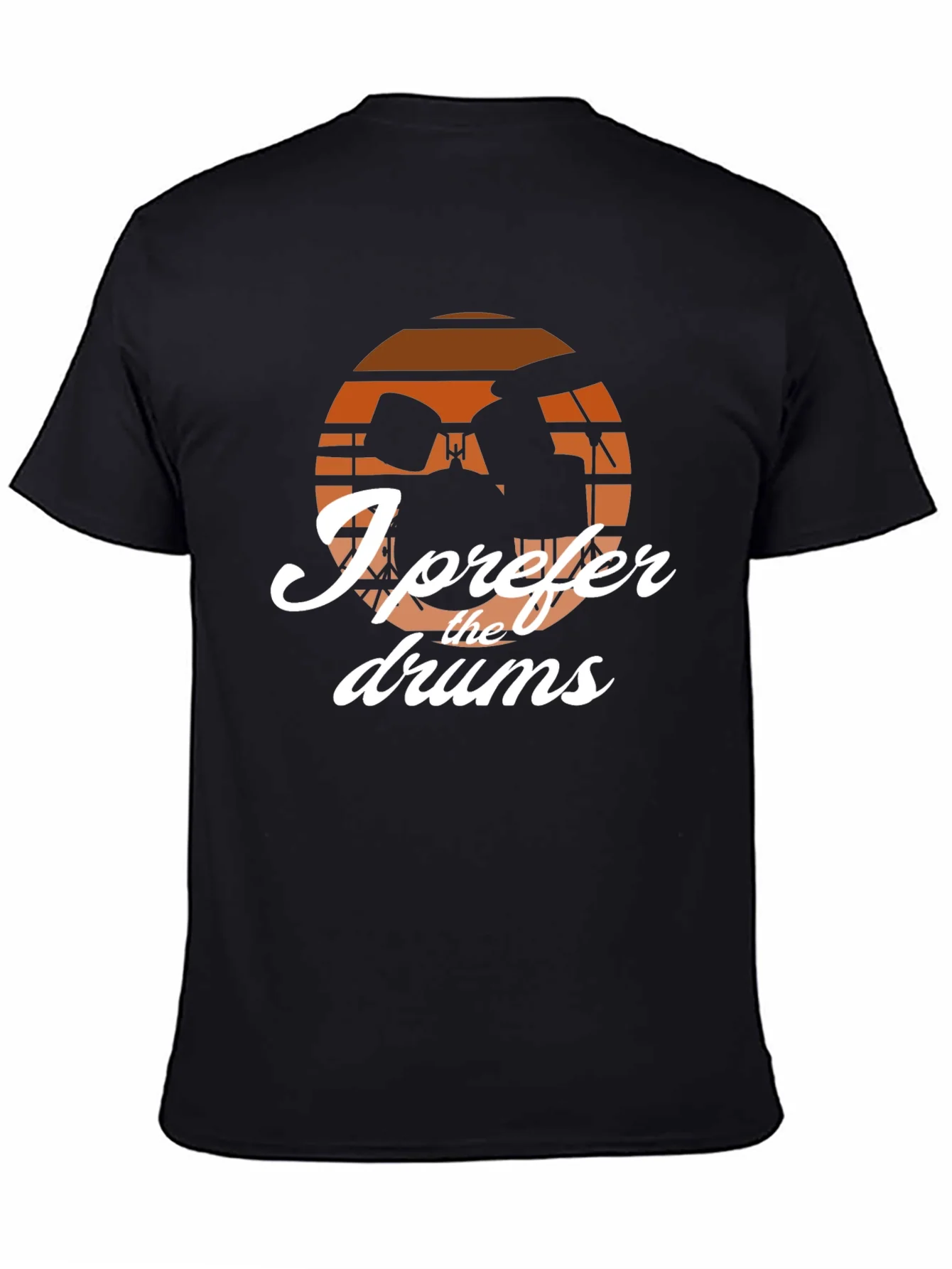 I Prefer The Drums Black T-Shirt - Music Lover Tee