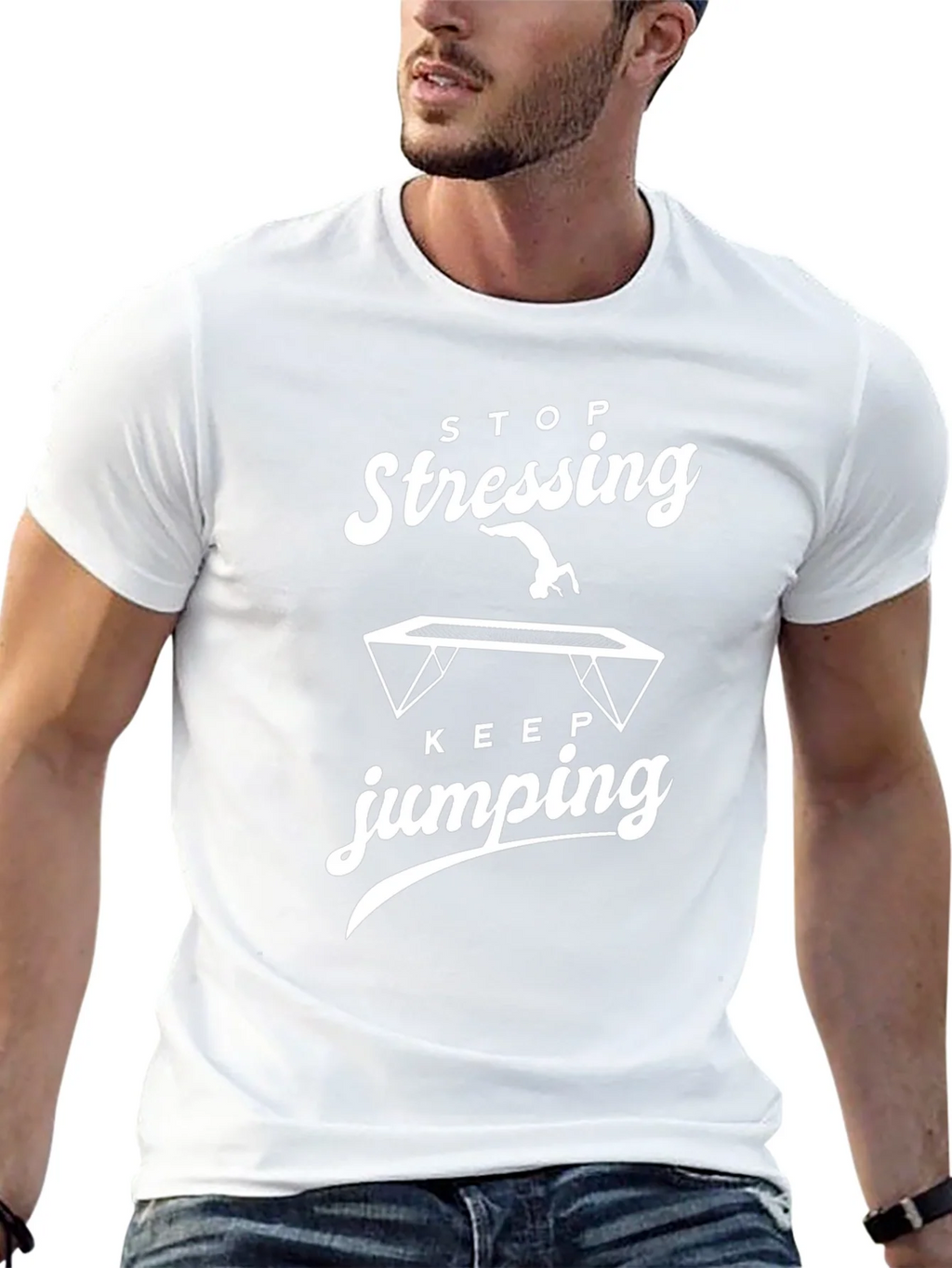 Stop Stressing Keep Jumping Graphic Tee