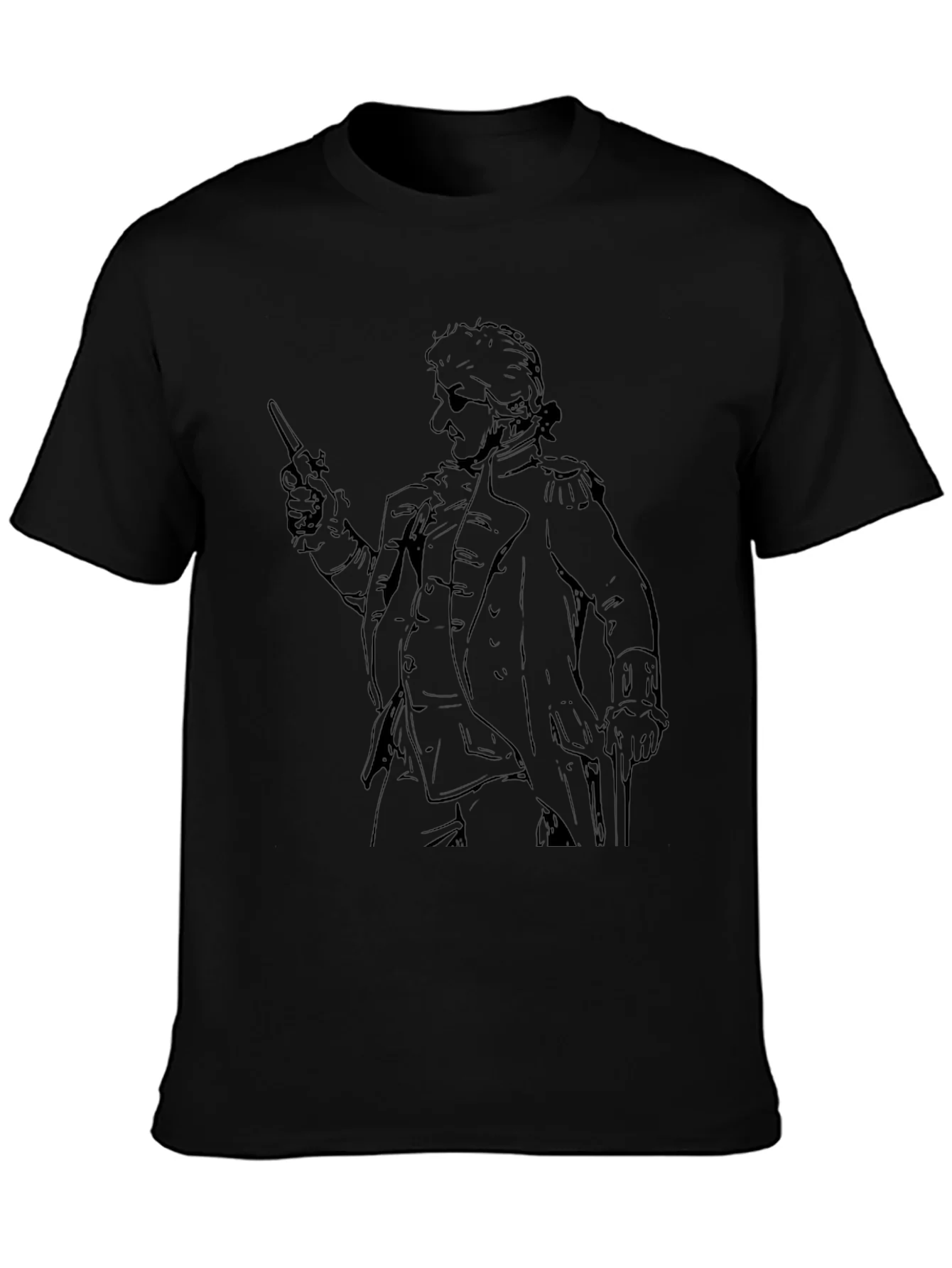 Historical Duelist Graphic Tee - Black Cotton
