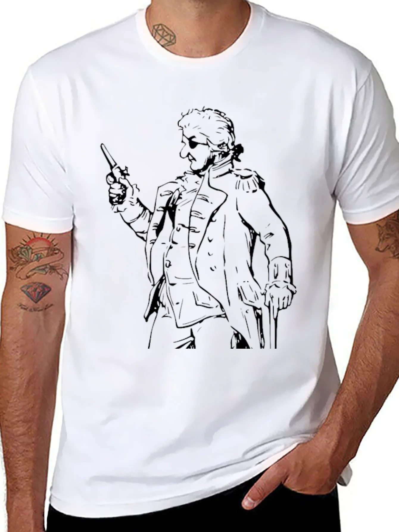 Historical Duelist Graphic Tee - Black Cotton