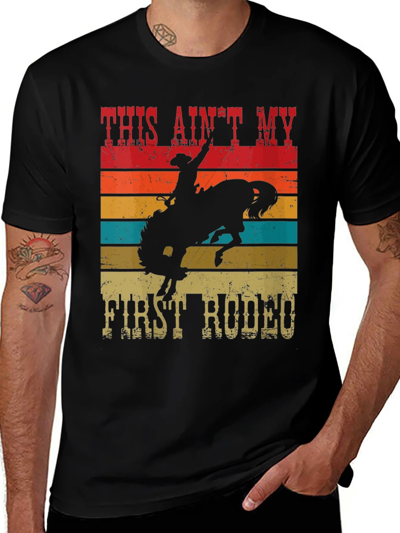 Cowboy Rodeo Graphic Tee - This Aint My First Rodeo