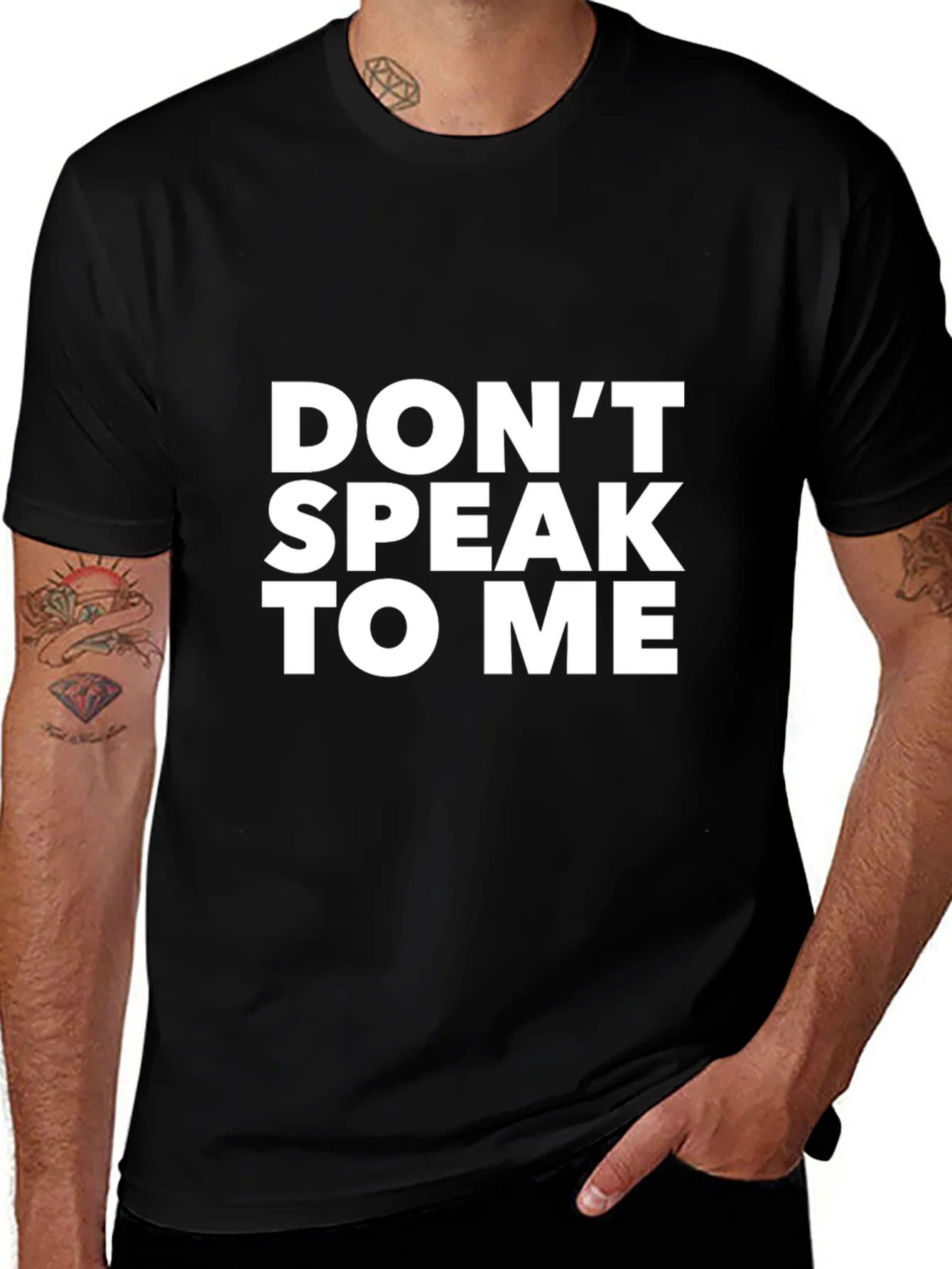 Dont Speak To Me Graphic Tee - Black Cotton T-Shirt