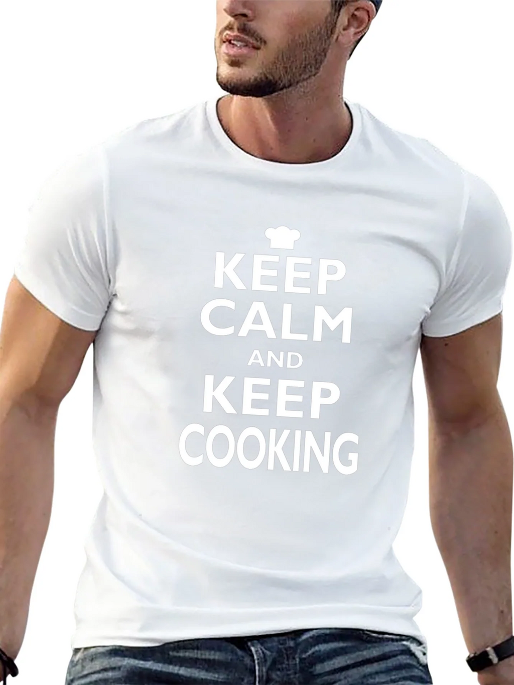Keep Calm and Keep Cooking Black T-Shirt