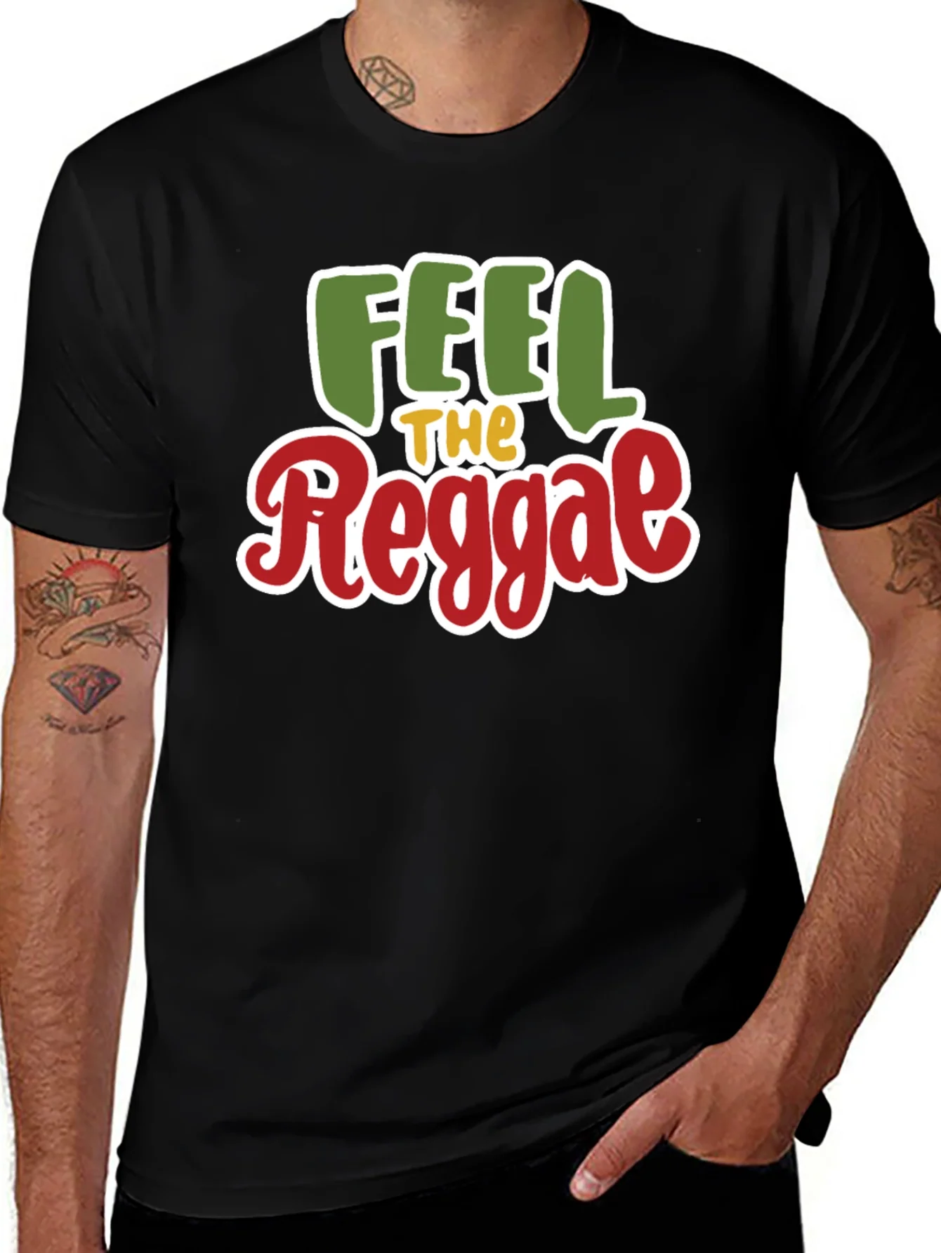 Feel the Reggae T-Shirt - Rasta Colors