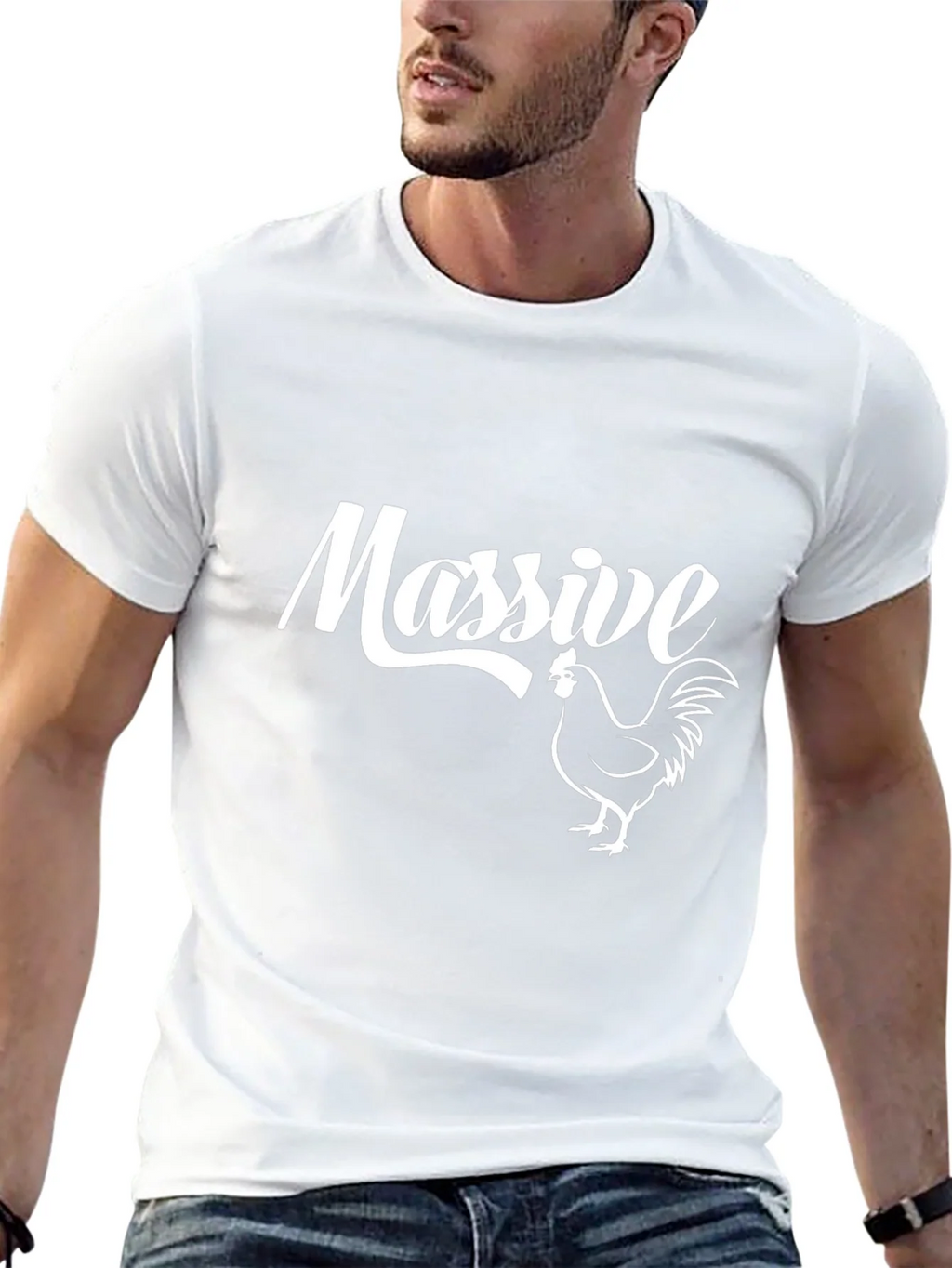 Massive Chicken Graphic T-Shirt - Casual Style