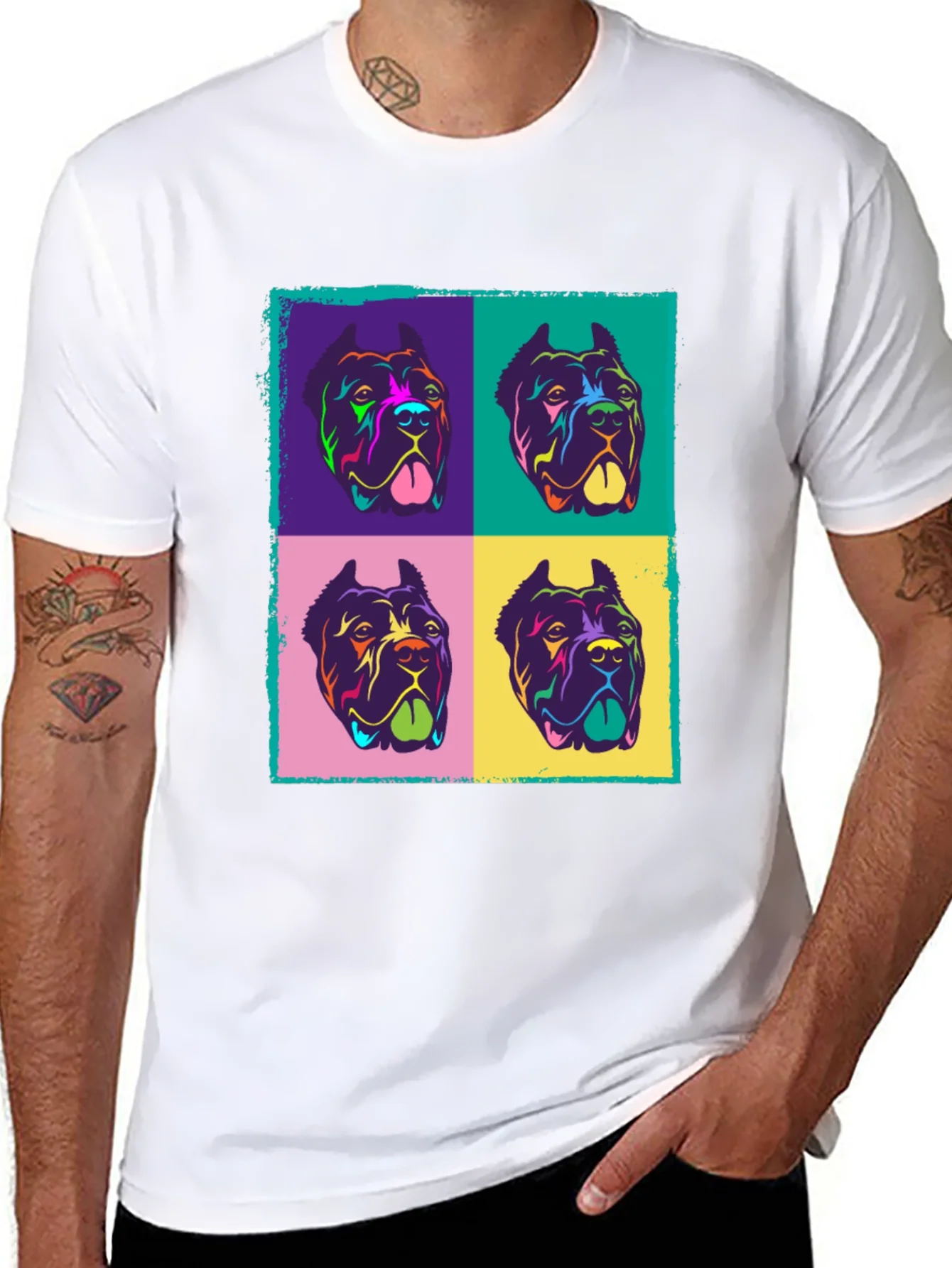 Colorful Dog Pop Art Graphic Tee