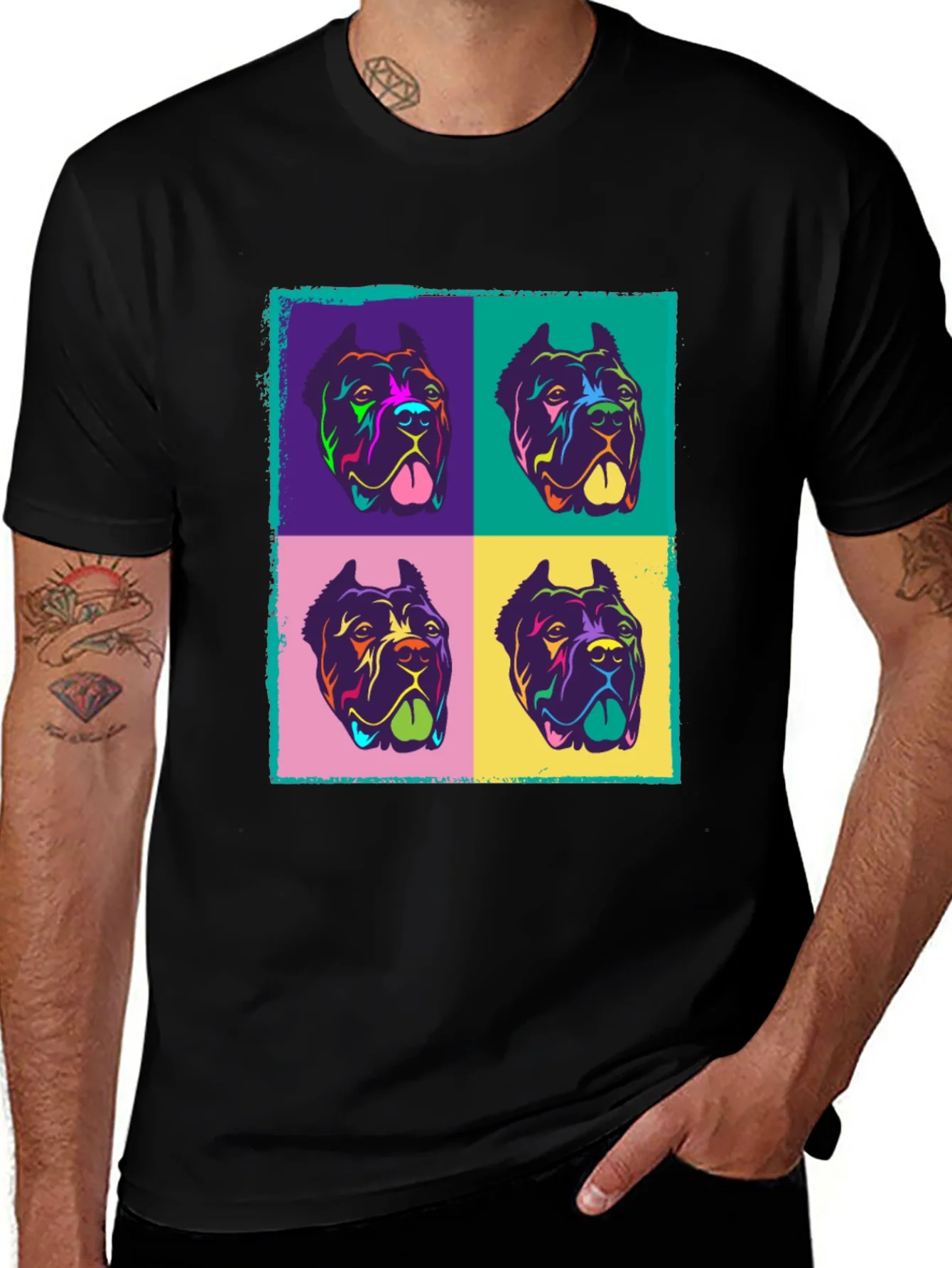 Colorful Dog Pop Art Graphic Tee