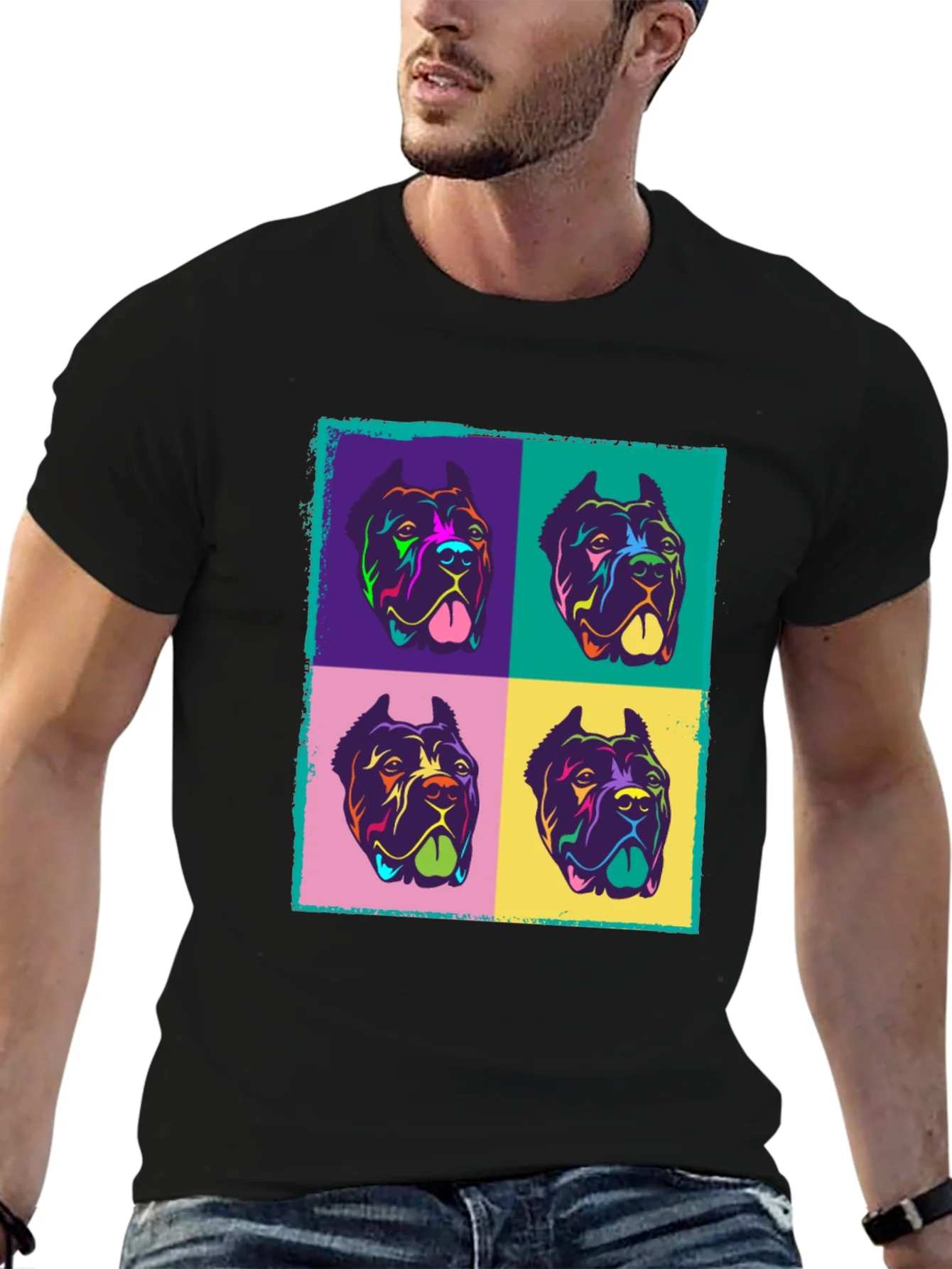 Colorful Dog Pop Art Graphic Tee