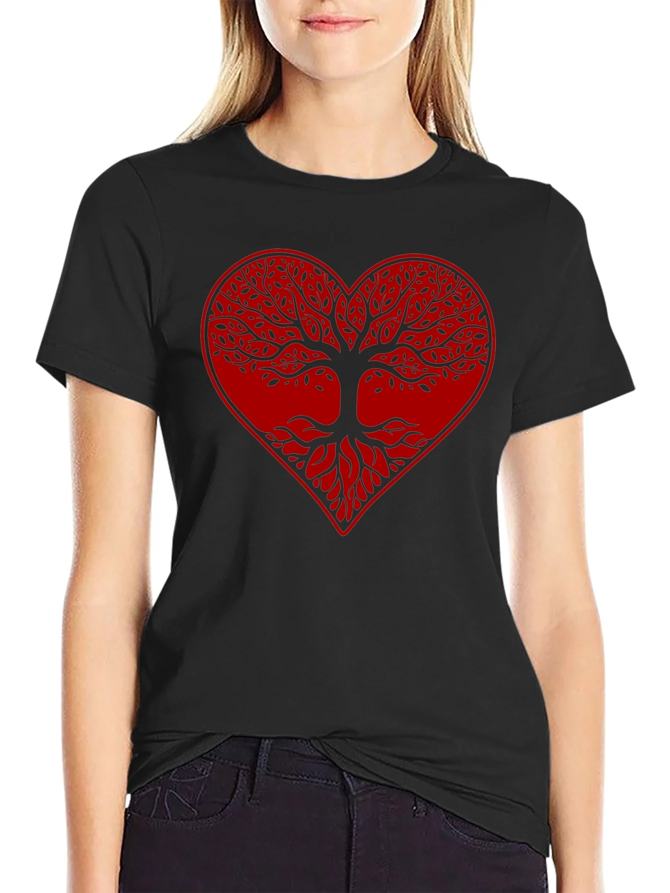 Tree of Life Heart Graphic Tee - Unisex Black T-Shirt