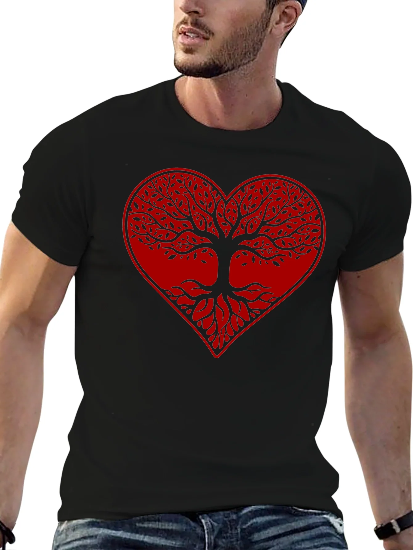 Tree of Life Heart Graphic Tee - Unisex Black T-Shirt