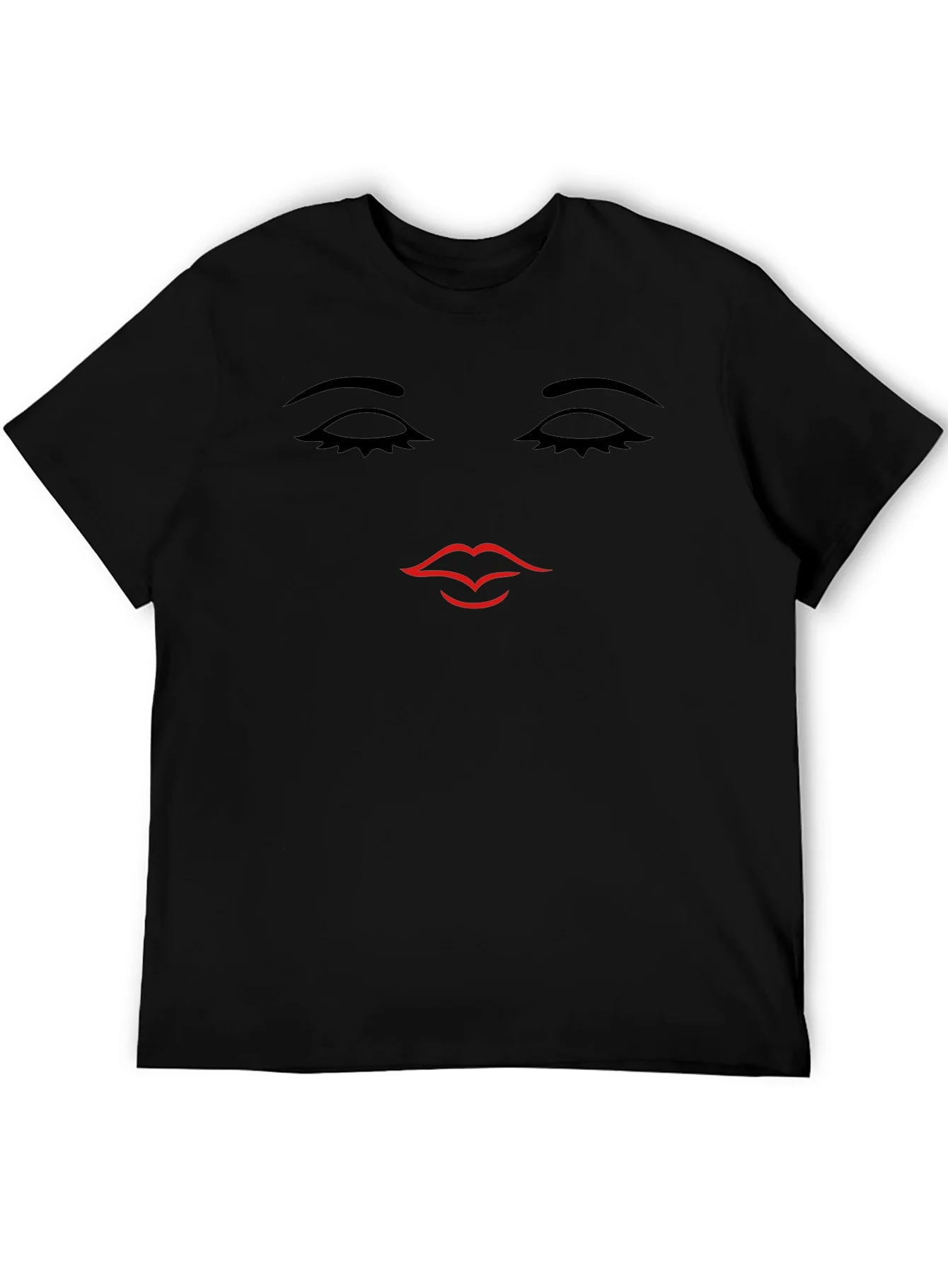 Minimalist Face Graphic Tee - Unisex Black T-Shirt