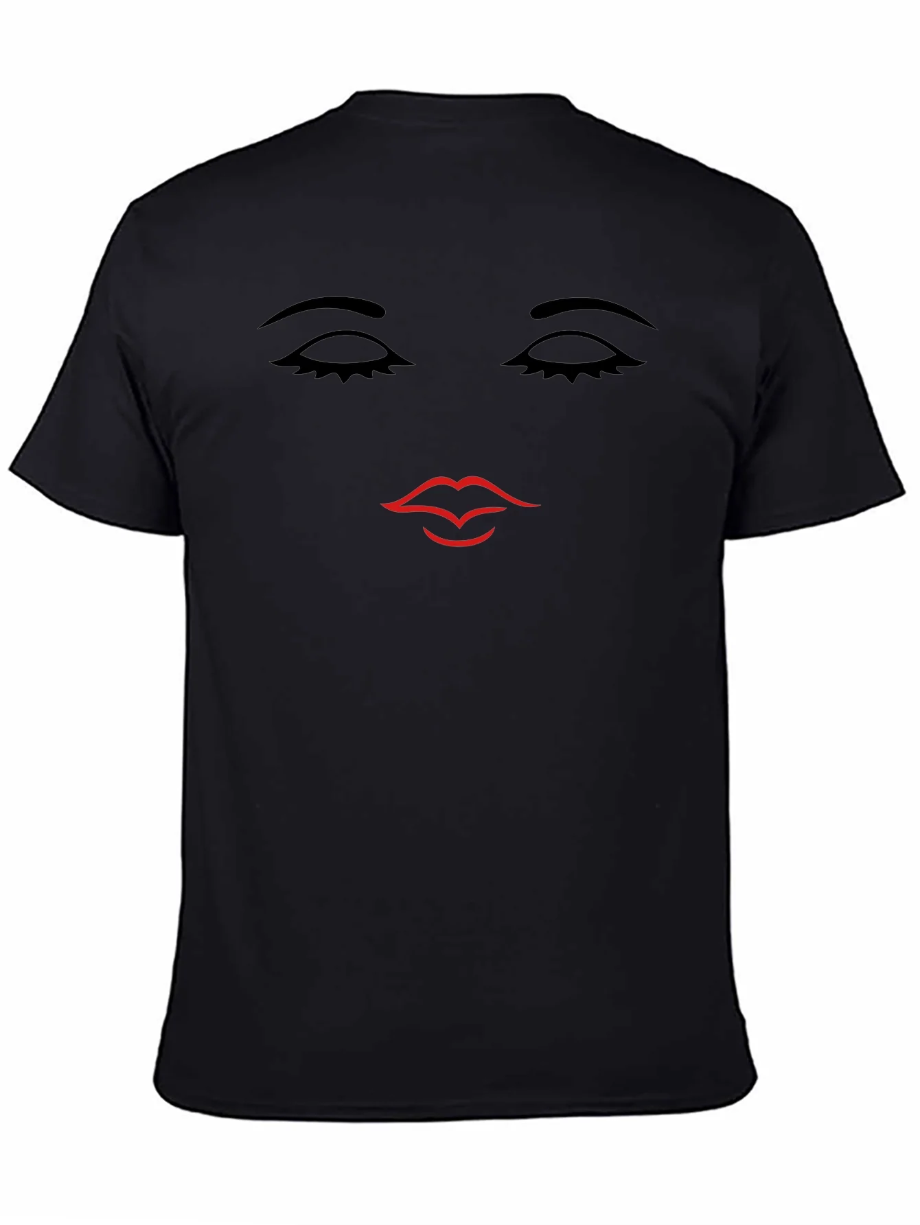 Minimalist Face Graphic Tee - Unisex Black T-Shirt