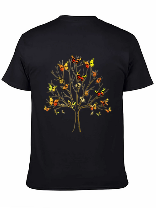 Butterfly Tree Graphic Tee - Unique Nature Inspired T-Shirt