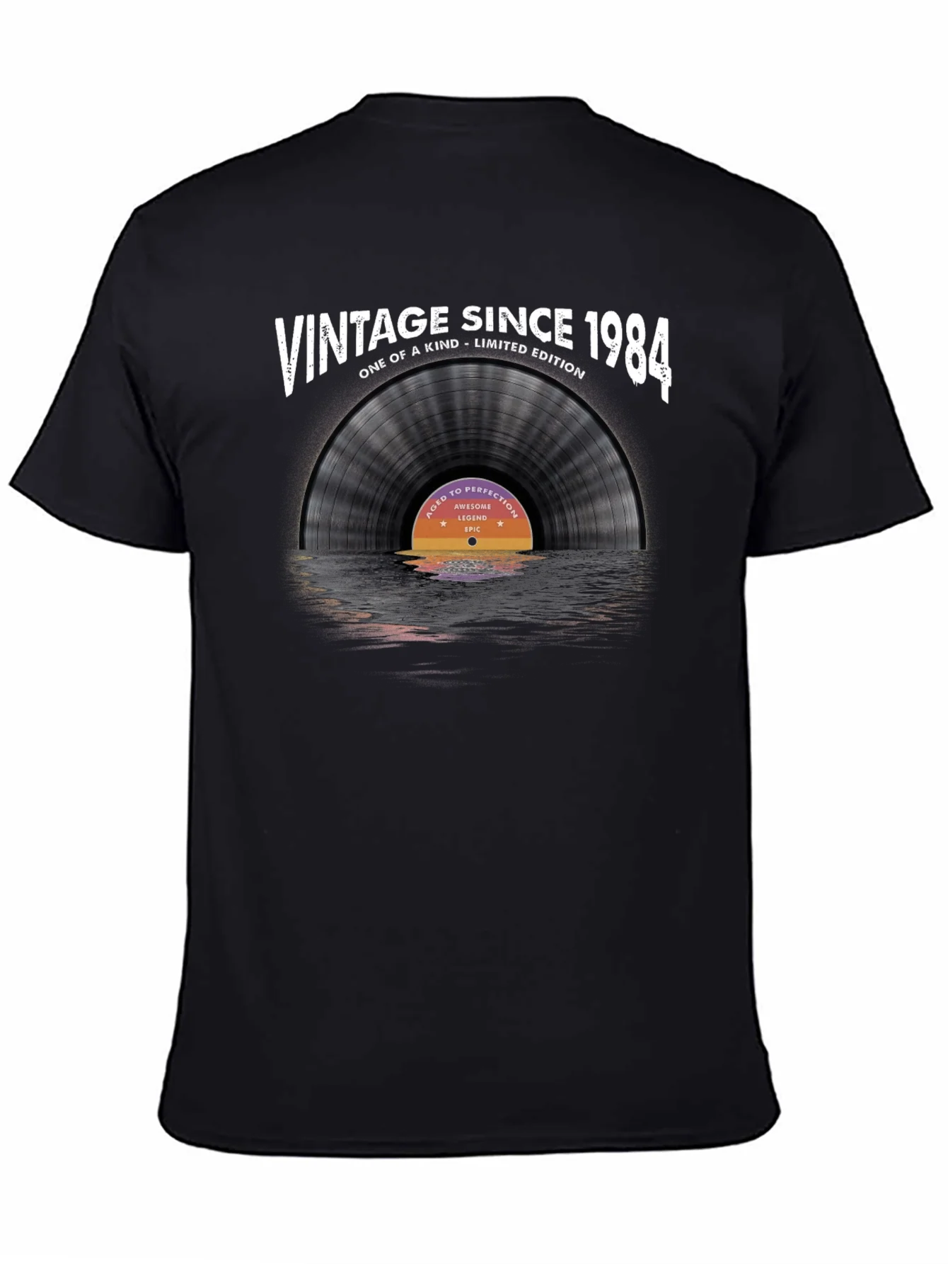 Vintage Since 1984 Vinyl Record Graphic T-Shirt