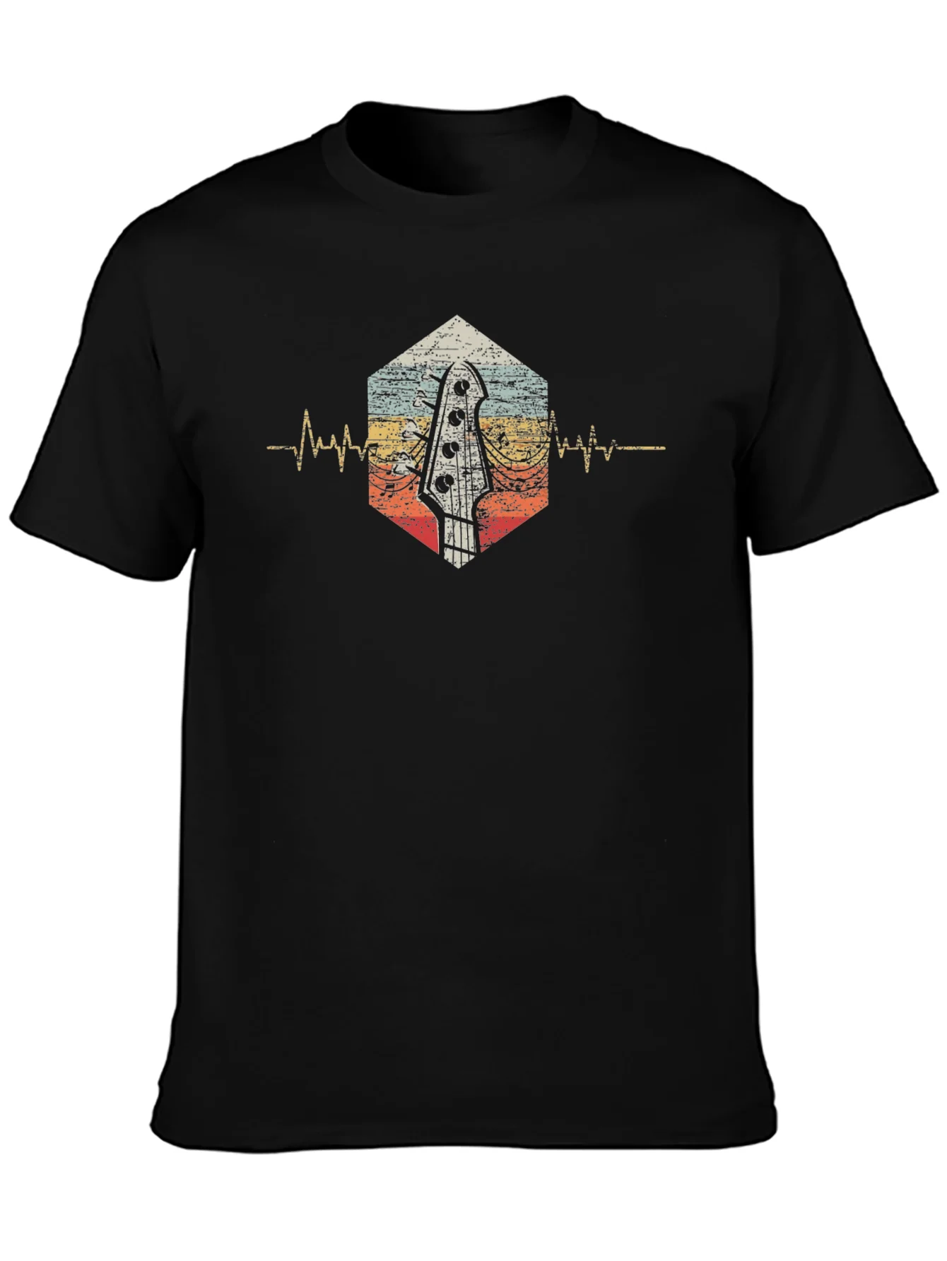 Vintage Guitar Heartbeat Graphic Tee