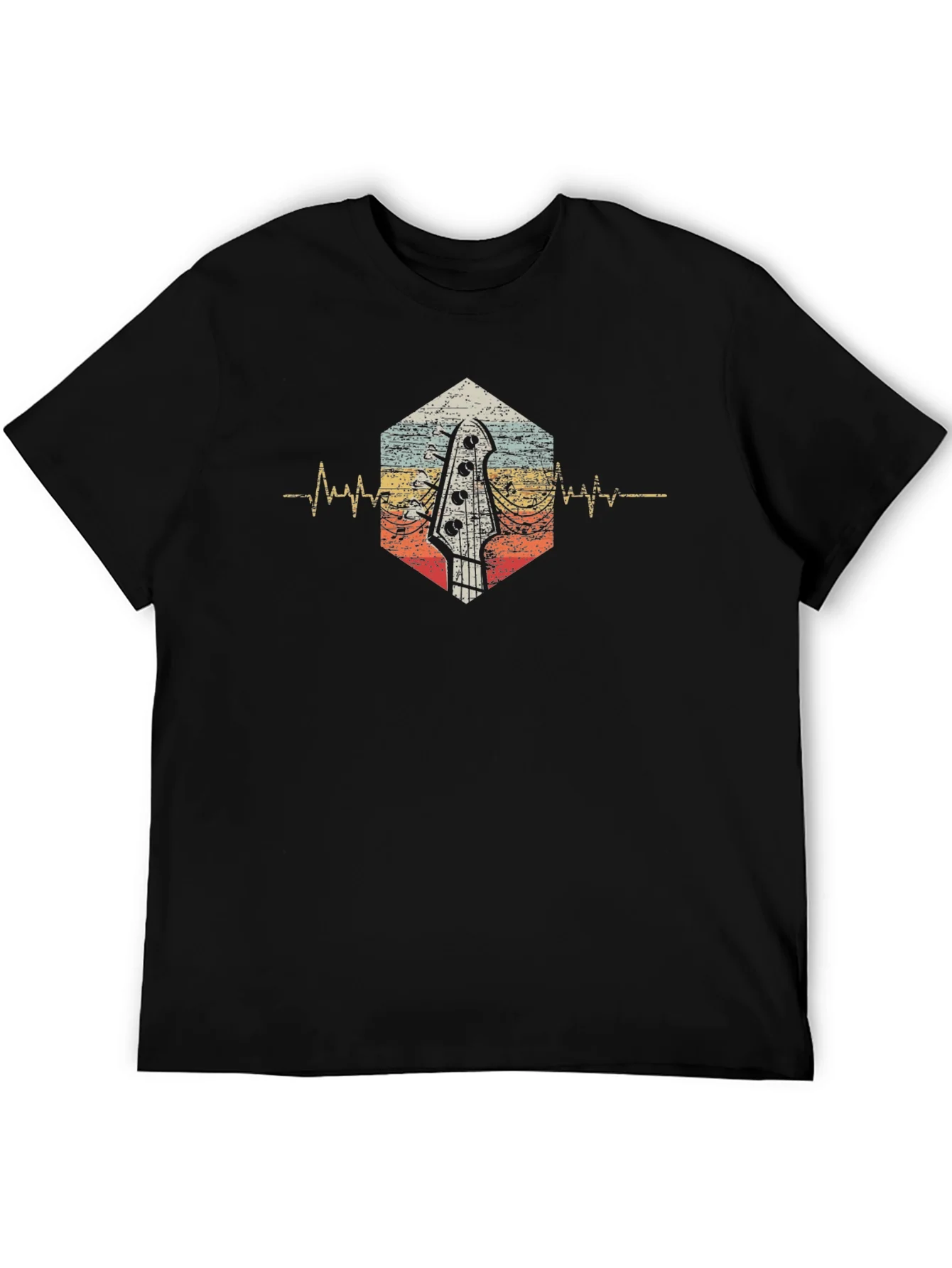 Vintage Guitar Heartbeat Graphic Tee