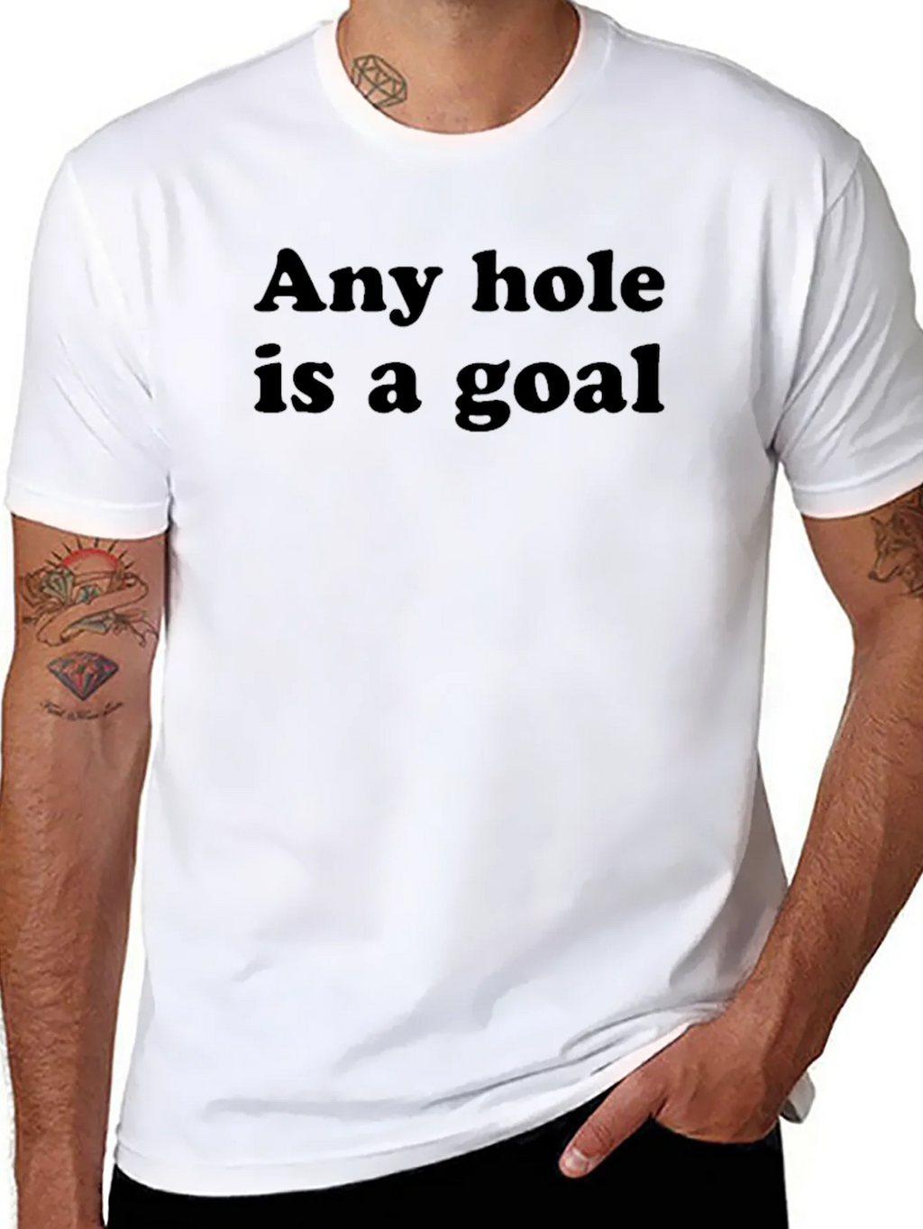 Any Hole Is A Goal T-Shirt - Humorous Slogan Tee