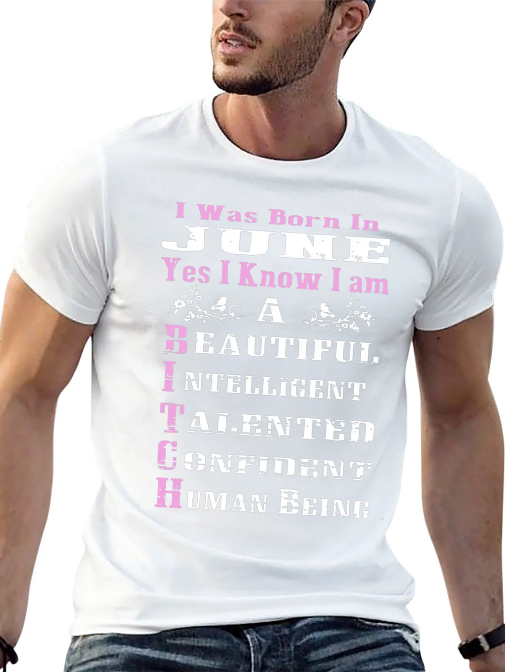 Born in June T-Shirt - Beautiful Intelligent Talented