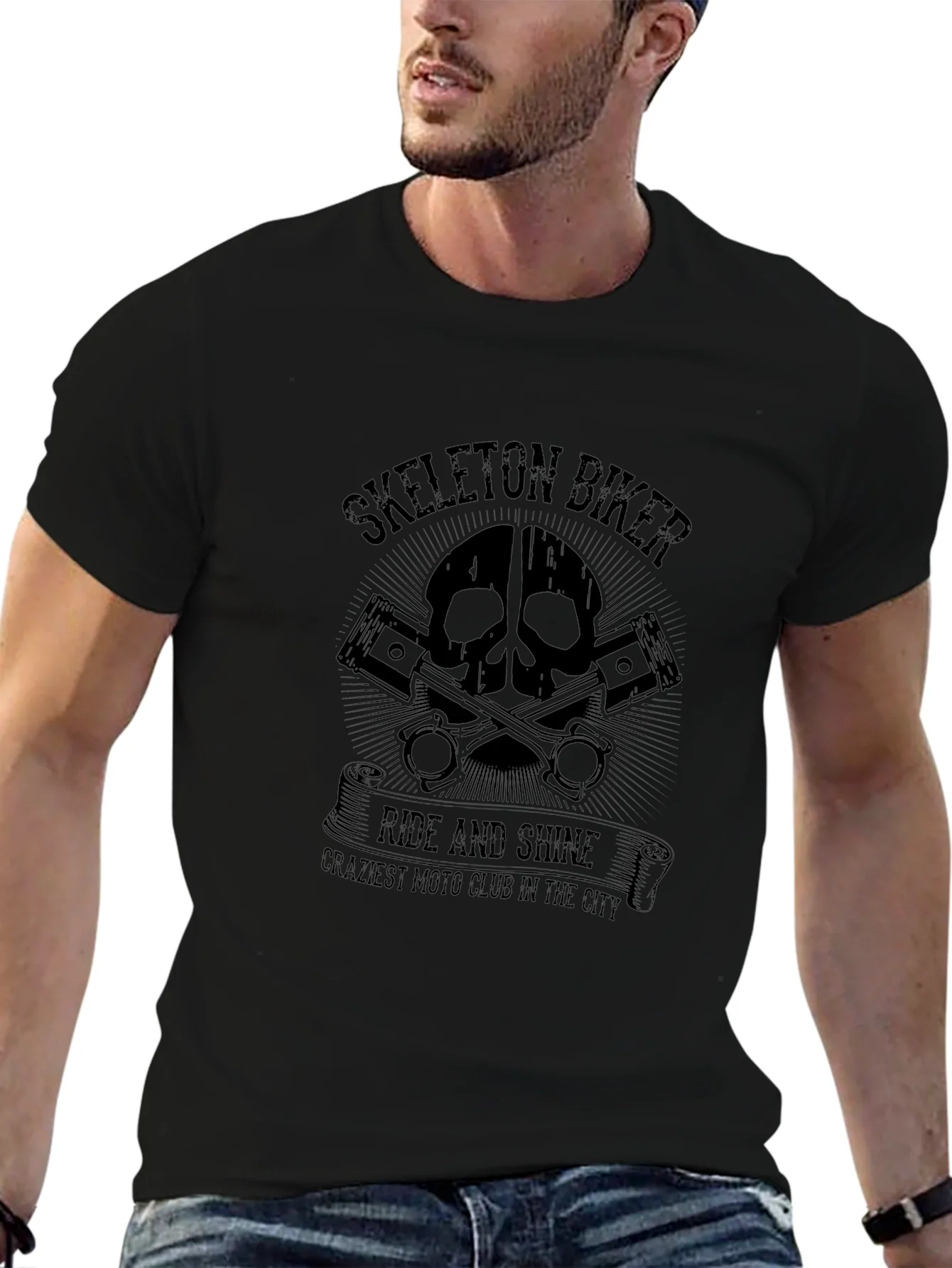 Skeleton Biker Ride and Shine Tee