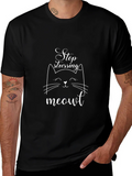 Stop Stressing Meowt Black T-Shirt