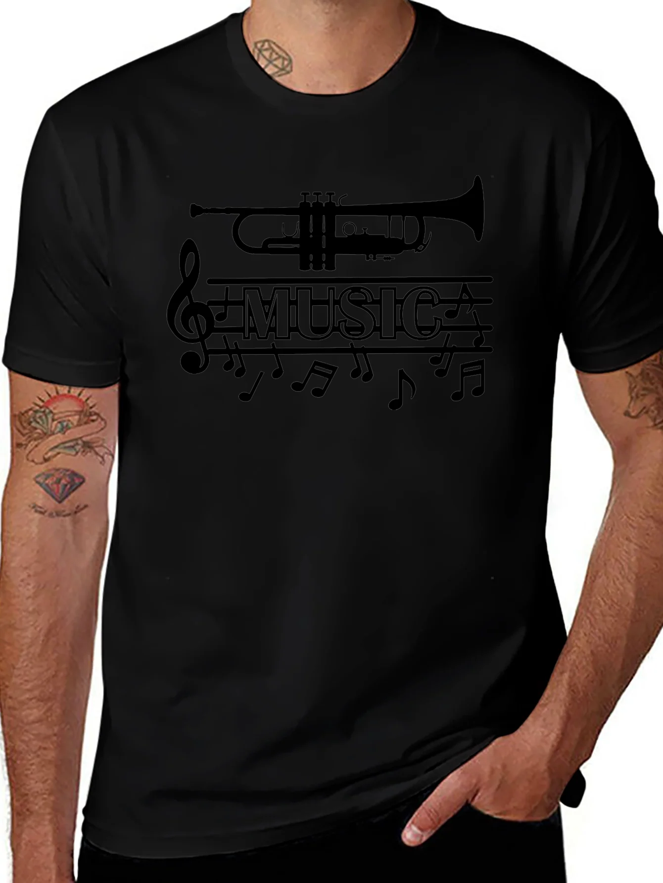 Music Lover Trumpet Graphic T-Shirt